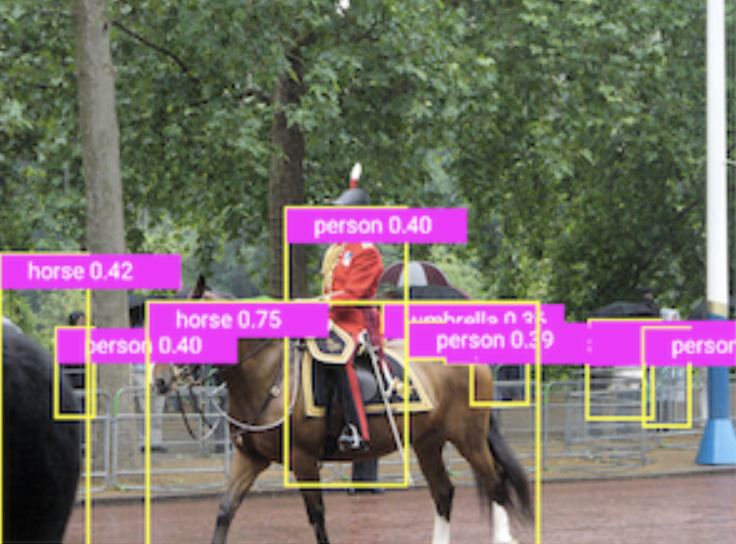 PyTorch YOLOv5 on Android, example with a horse and a rider